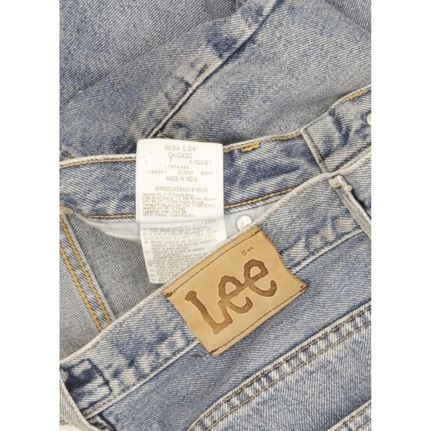 Lee Chicago Men Blue Straight Regular Jeans W34 L32