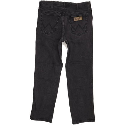 Wrangler Texas Men Black Straight Regular Stretch Jeans W36 L30