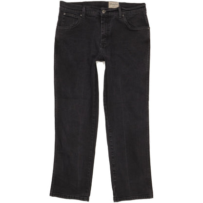 Wrangler Texas Men Black Straight Regular Stretch Jeans W36 L29