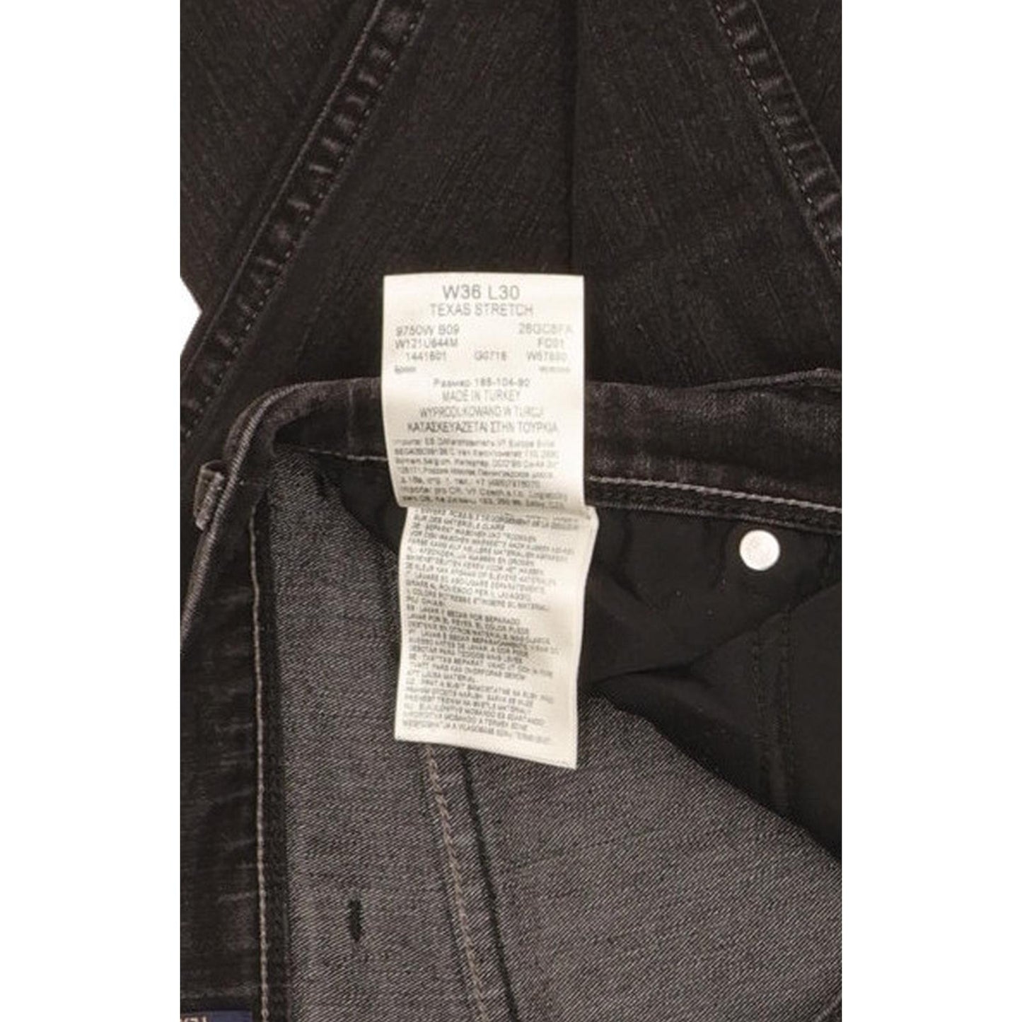 Wrangler Texas Men Black Straight Regular Stretch Jeans W36 L29