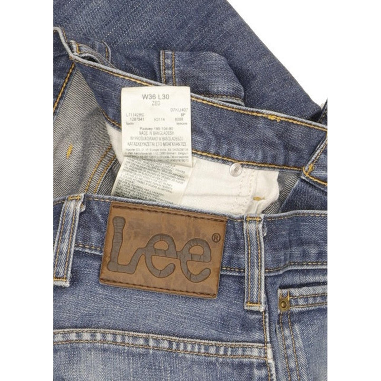 Lee Zed Men Blue Straight Regular Jeans W36 L30