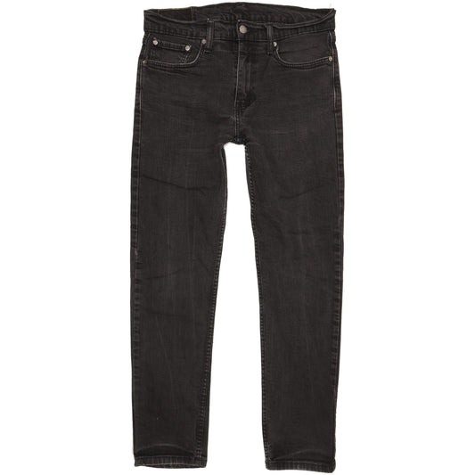 Levi's 502 Men Black Tapered Regular Stretch Jeans W32 L29