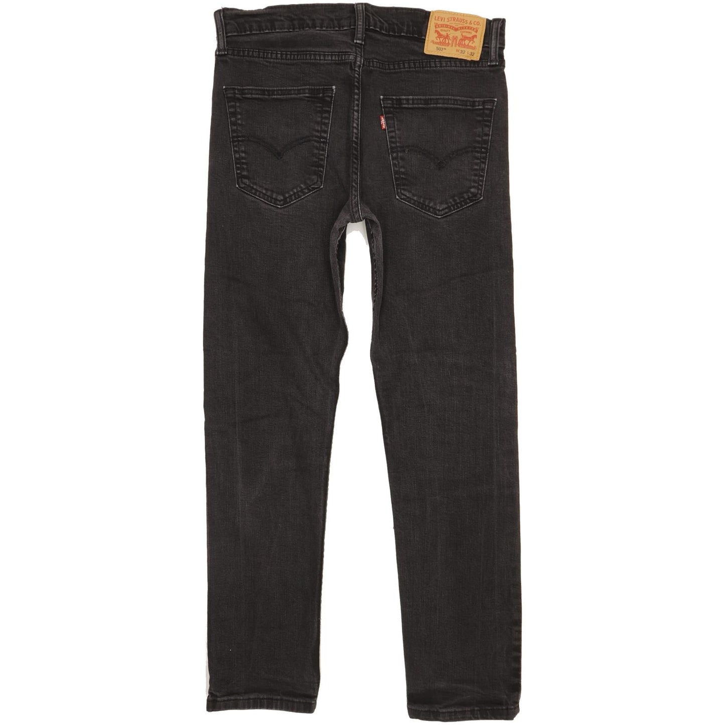 Levi's 502 Men Black Tapered Regular Stretch Jeans W32 L29