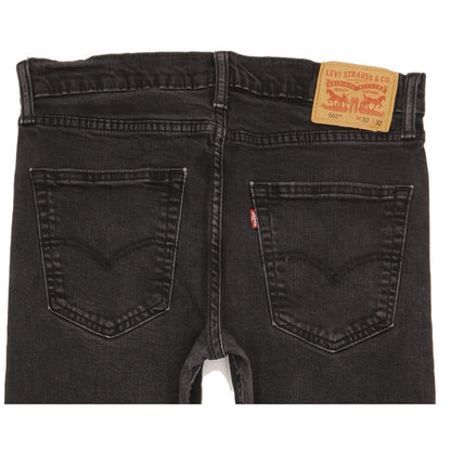 Levi's 502 Men Black Tapered Regular Stretch Jeans W32 L29