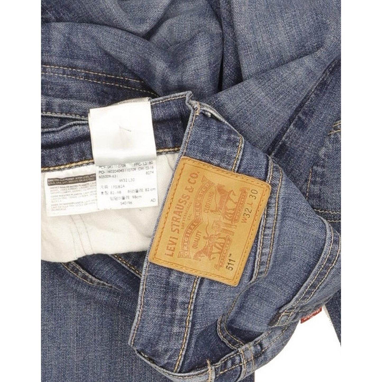 Levi's 511 Men Blue Straight Slim Stretch Jeans W32 L29