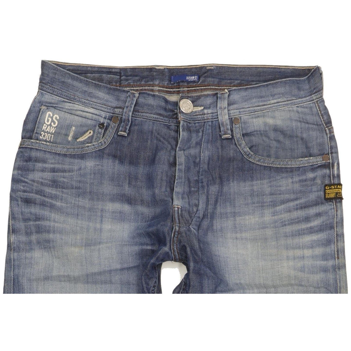 G-Star Men Blue Straight Regular Jeans W34 L33