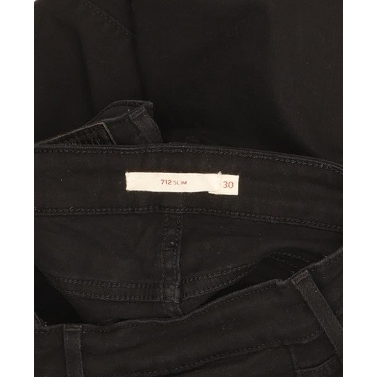 Levi's 712 Men Black Straight Slim Stretch Jeans W30 L31