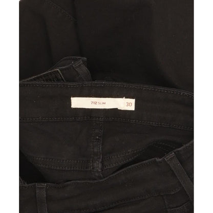 Levi's 712 Men Black Straight Slim Stretch Jeans W30 L31