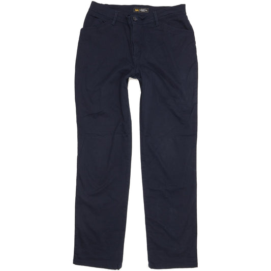 Lee Women Navy Straight Relaxed Chino Stretch Jeans W30 L30