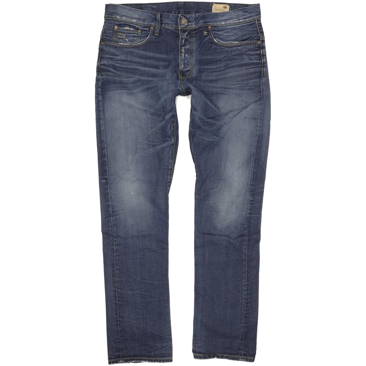 G-Star Men Blue Straight Regular Stretch Jeans W34 L33