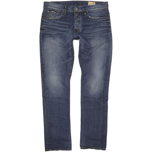 G-Star Men Blue Straight Regular Stretch Jeans W34 L33