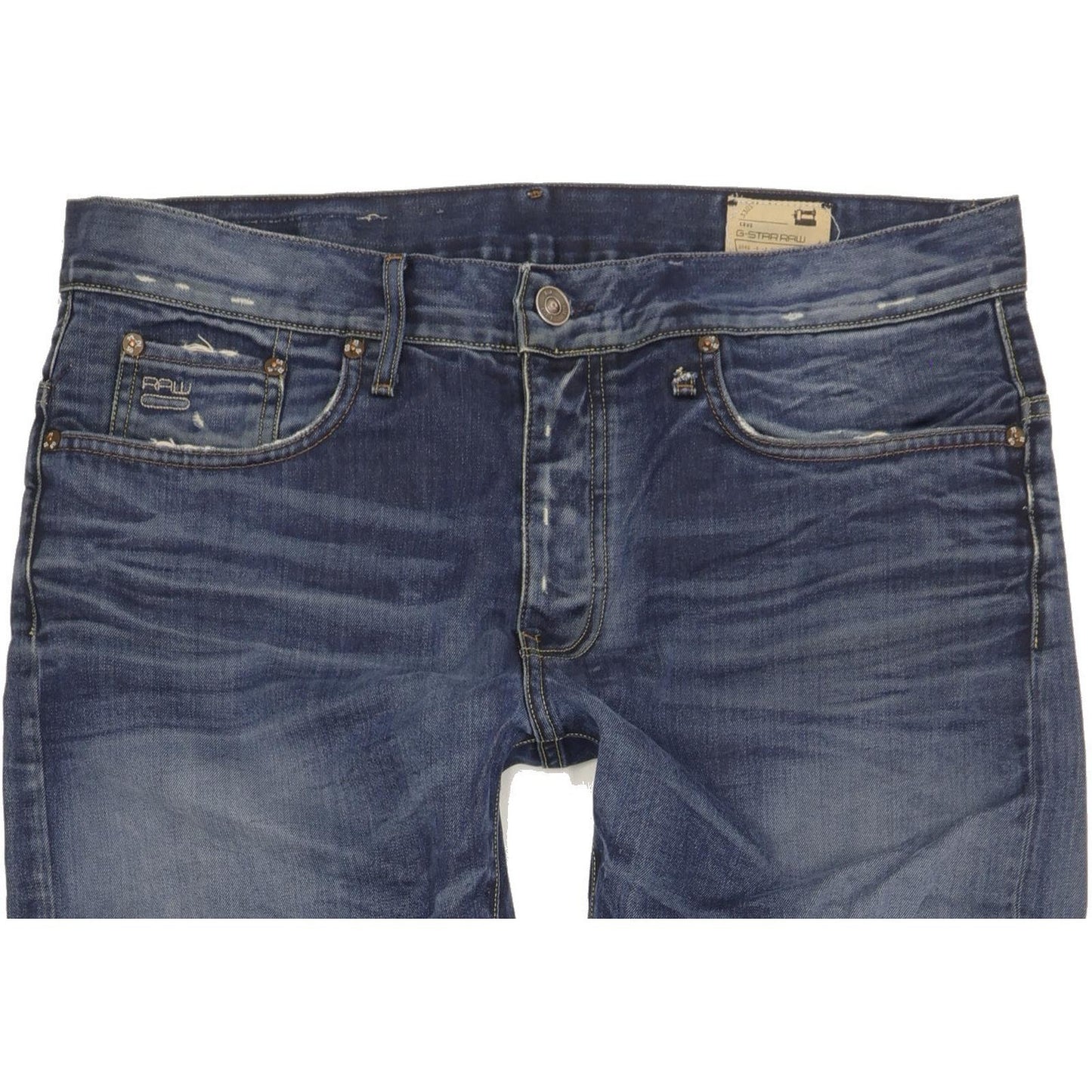 G-Star Men Blue Straight Regular Stretch Jeans W34 L33