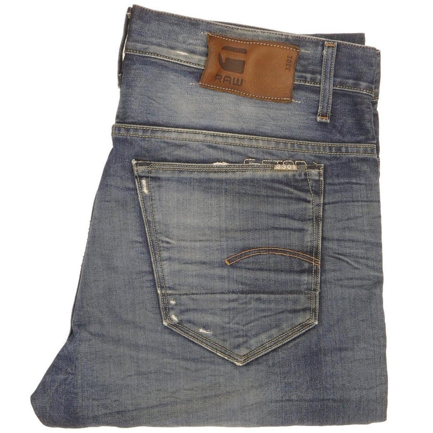G-Star Men Blue Straight Regular Stretch Jeans W34 L33