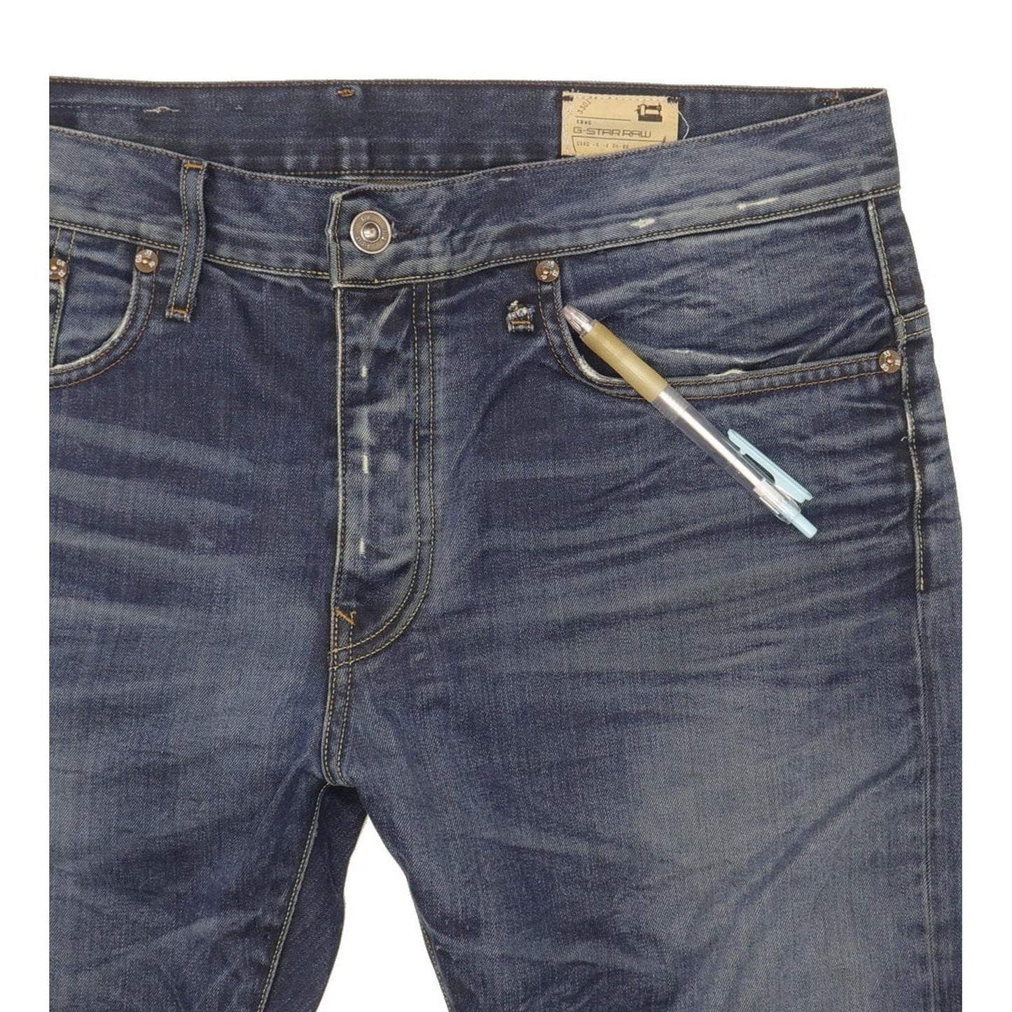 G-Star Men Blue Straight Regular Stretch Jeans W34 L33