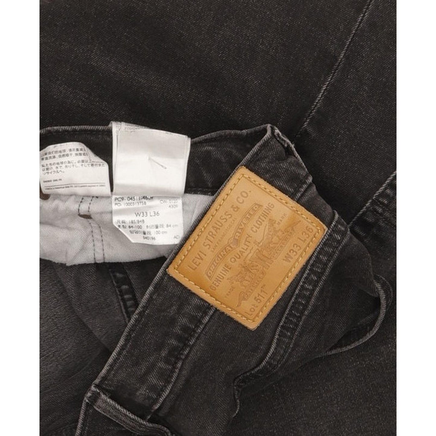 Levi's 511 Men Black Straight Slim Jeans W33 L36