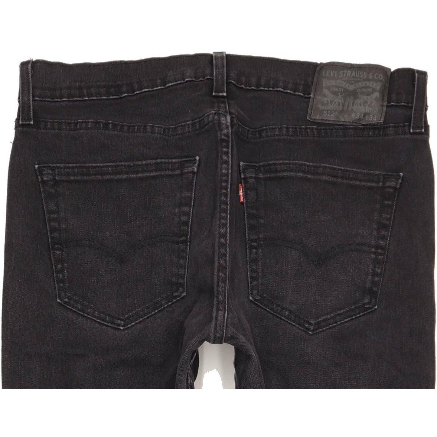 Levi's 512 Men Black Tapered Slim Stretch Jeans W34 L33