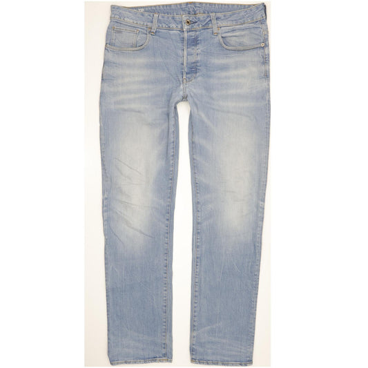 G-Star 3301 Men Blue Straight Regular Stretch Jeans W36 L34