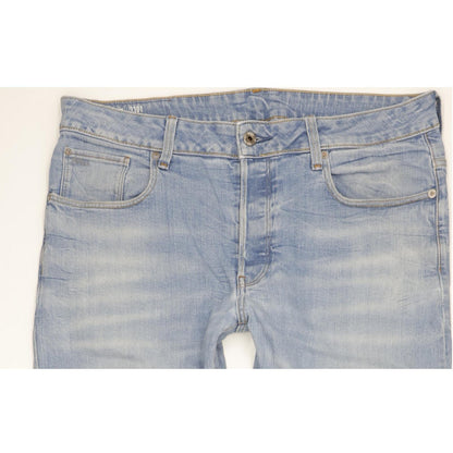 G-Star 3301 Men Blue Straight Regular Stretch Jeans W36 L34