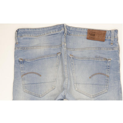 G-Star 3301 Men Blue Straight Regular Stretch Jeans W36 L34