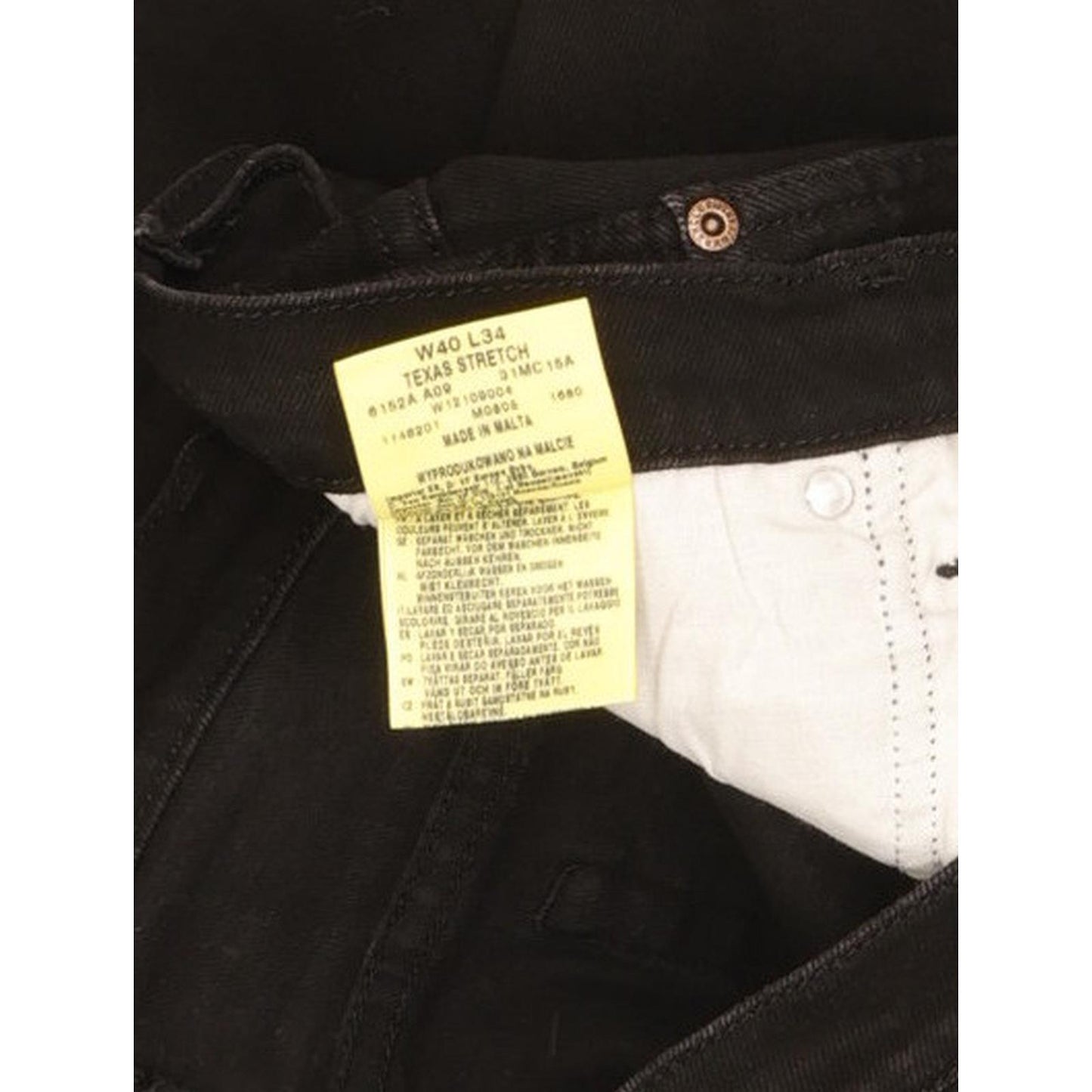 Wrangler Texas Men Black Straight Regular Stretch Jeans W40 L31