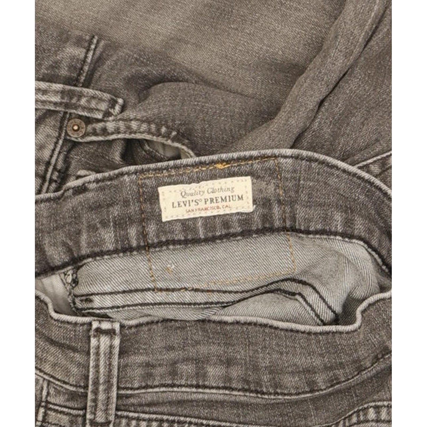 Levi's 512 Men Grey Tapered Slim Stretch Jeans W32 L30