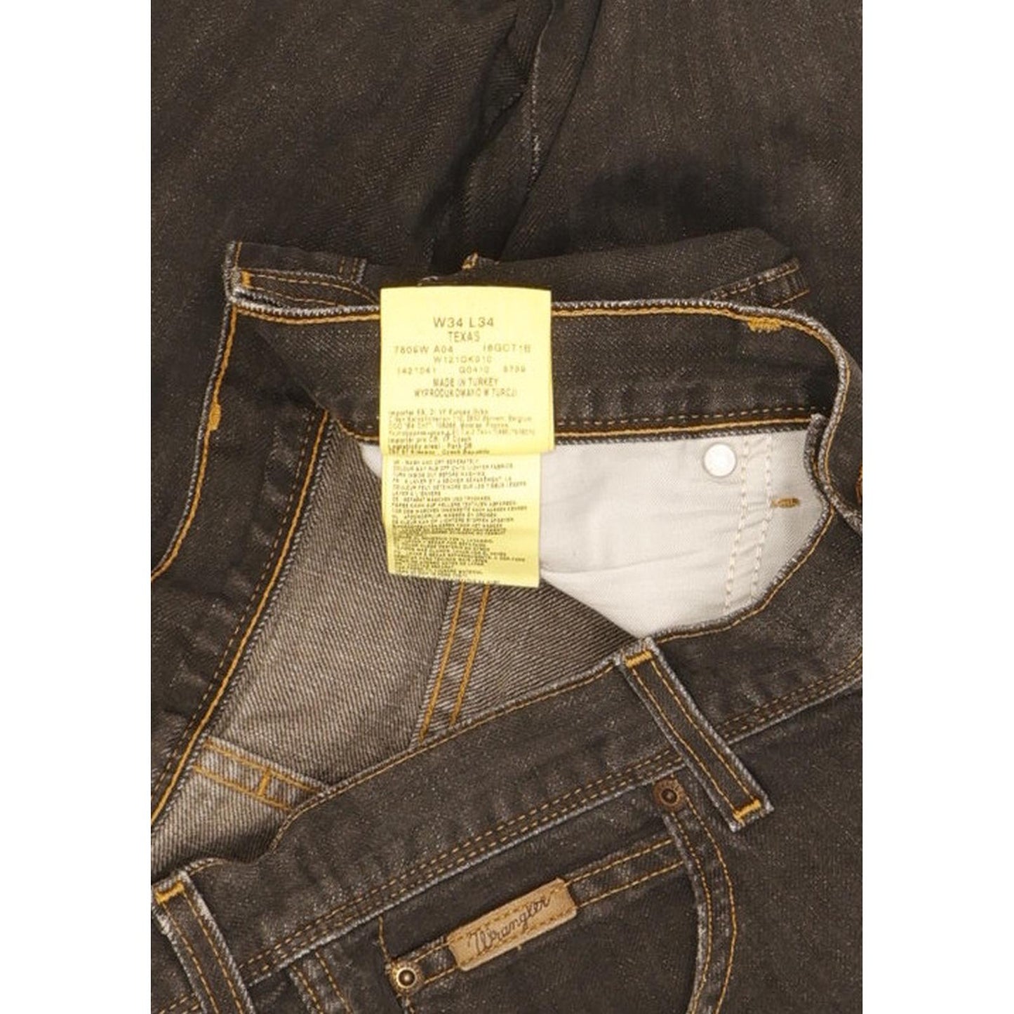 Wrangler Texas Men Black Straight Regular Jeans W34 L33