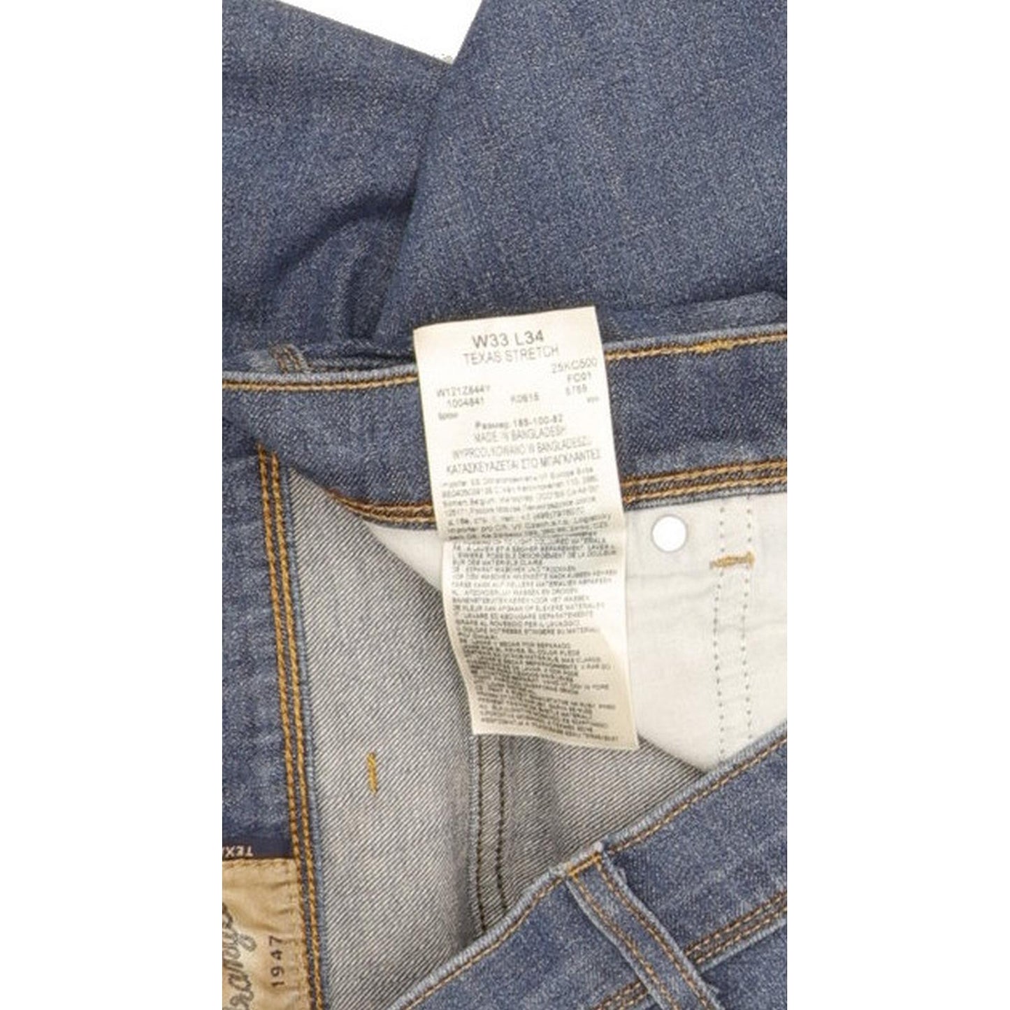 Wrangler Texas Men Blue Straight Regular Stretch Jeans W33 L33