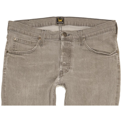 Lee Daren Men Grey Straight Slim Stretch Jeans W34 L32