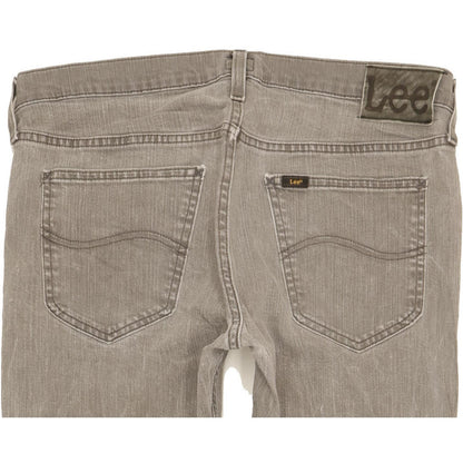 Lee Daren Men Grey Straight Slim Stretch Jeans W34 L32