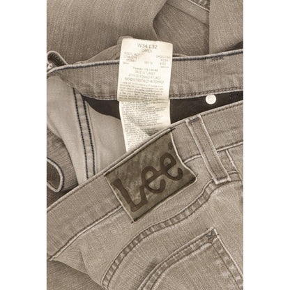 Lee Daren Men Grey Straight Slim Stretch Jeans W34 L32