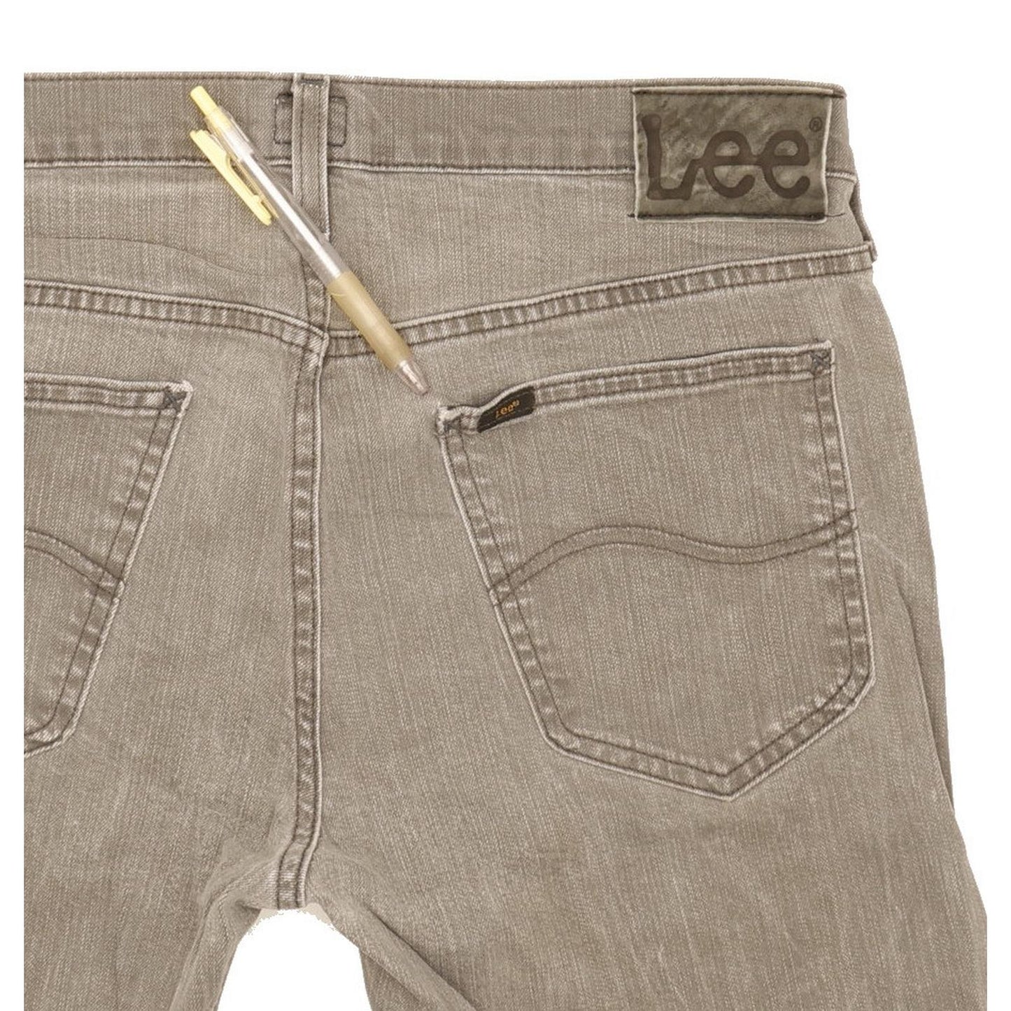Lee Daren Men Grey Straight Slim Stretch Jeans W34 L32