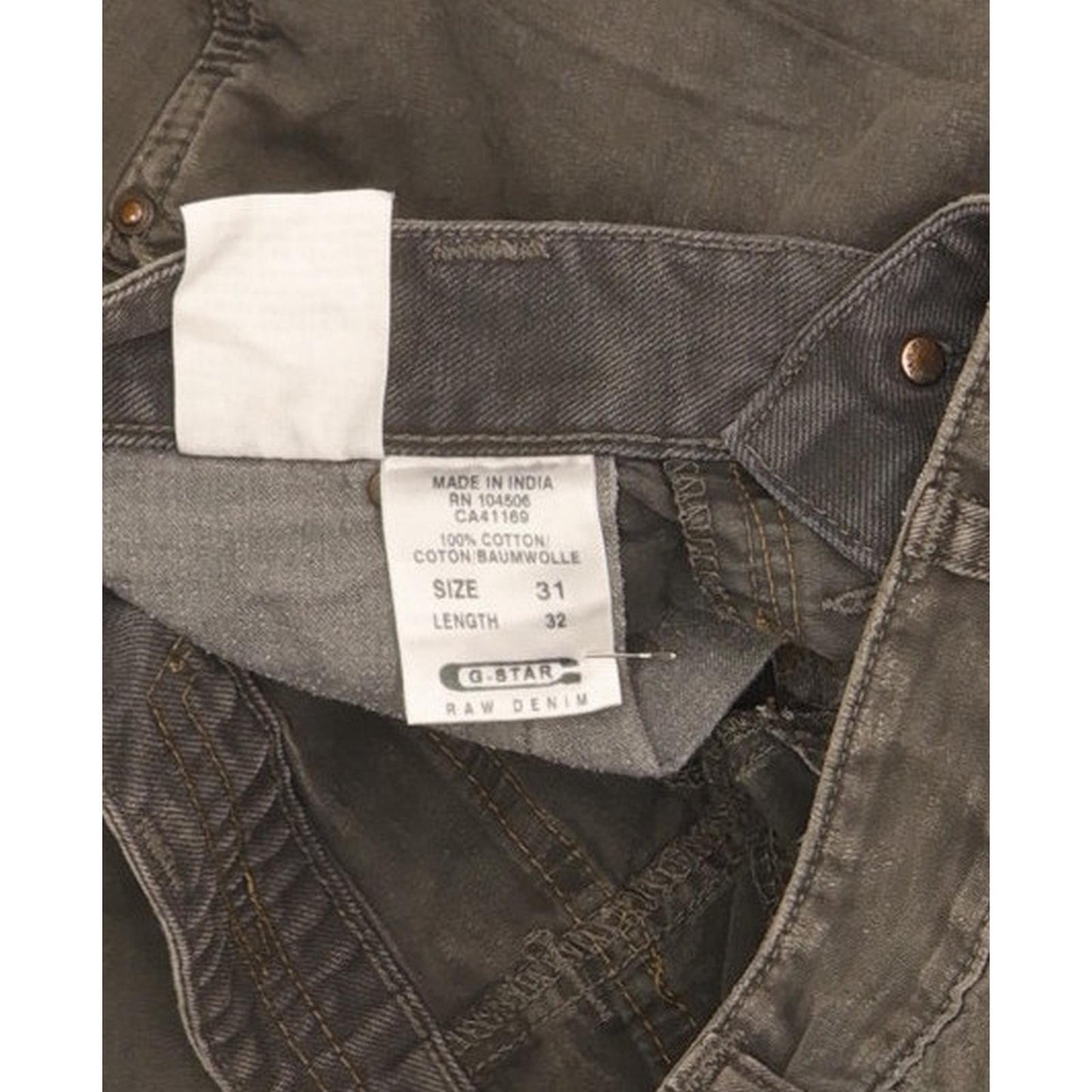 G-Star S.C. Elwood Men Grey Straight Regular Jeans W31 L32