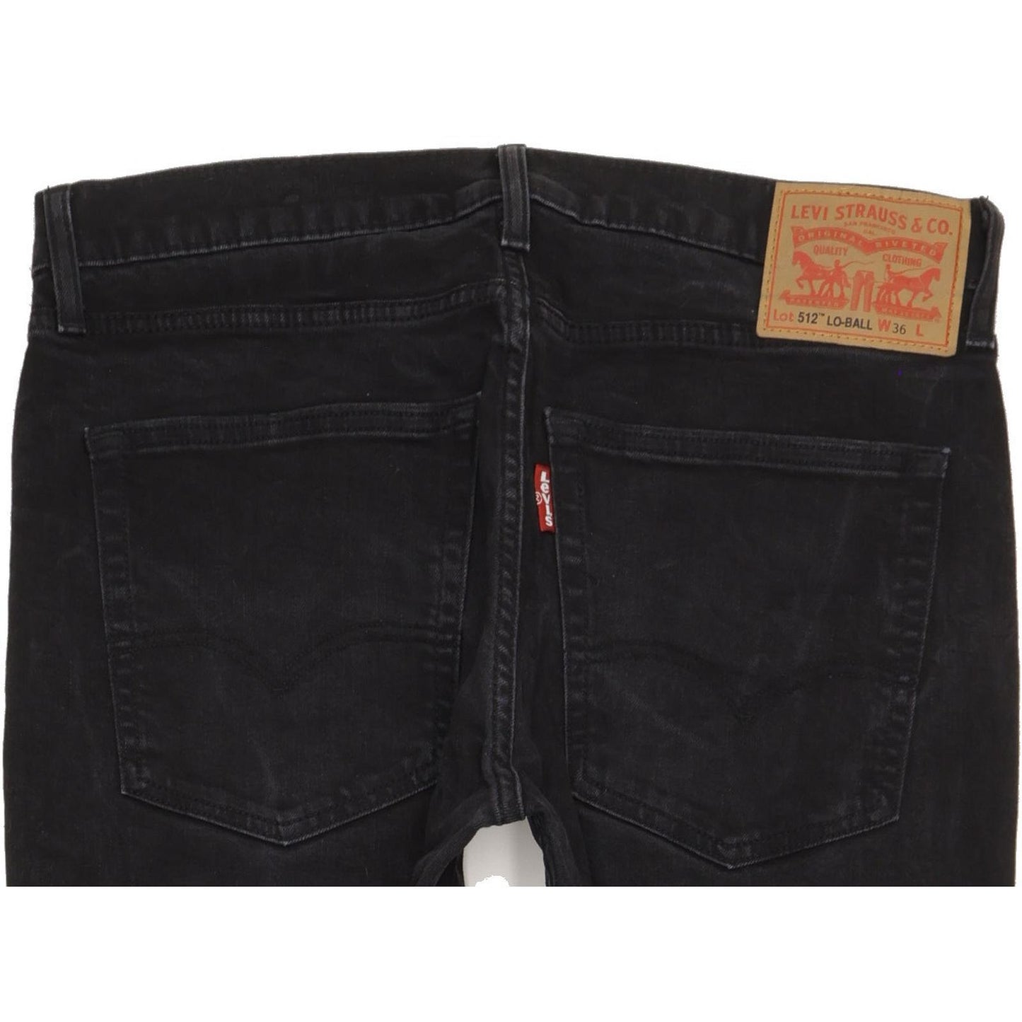 Levi's 512 Lo-Ball Men Black Tapered Slim Stretch Jeans W36 L33