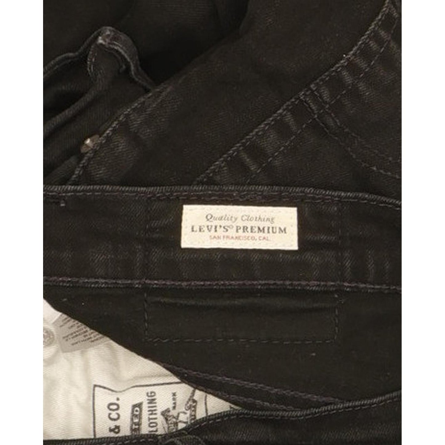 Levi's 512 Men Black Tapered Slim Stretch Jeans W32 L33