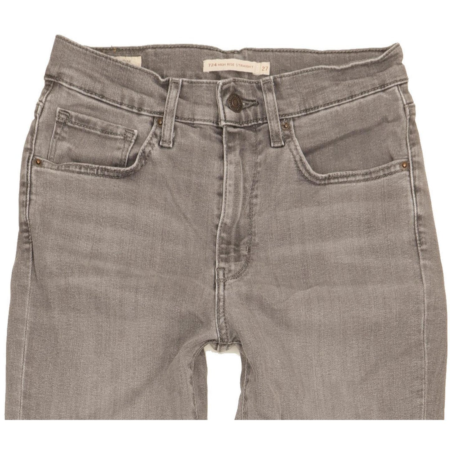 Levi's 724 Women Grey Straight Slim Stretch Jeans W27 L30