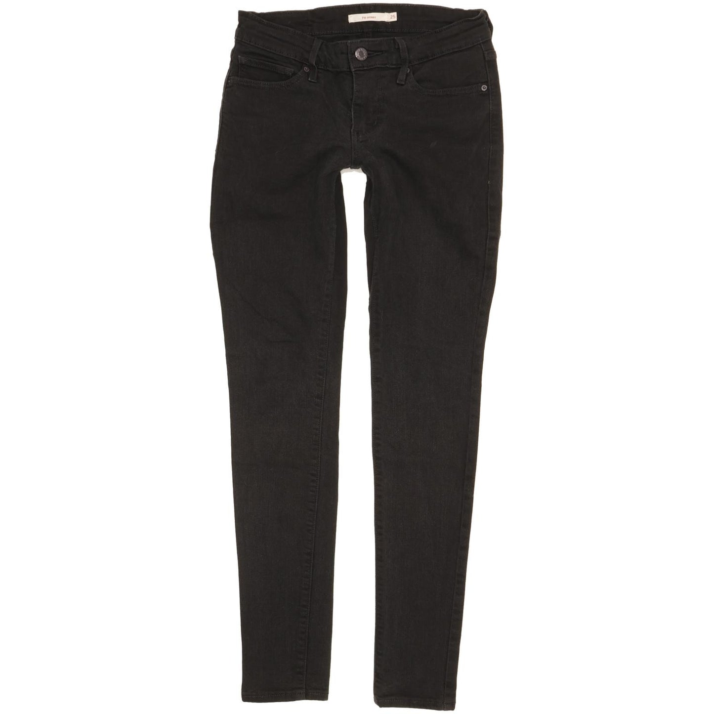 Levi's 711 Women Black Skinny Slim Stretch Jeans W25 L29