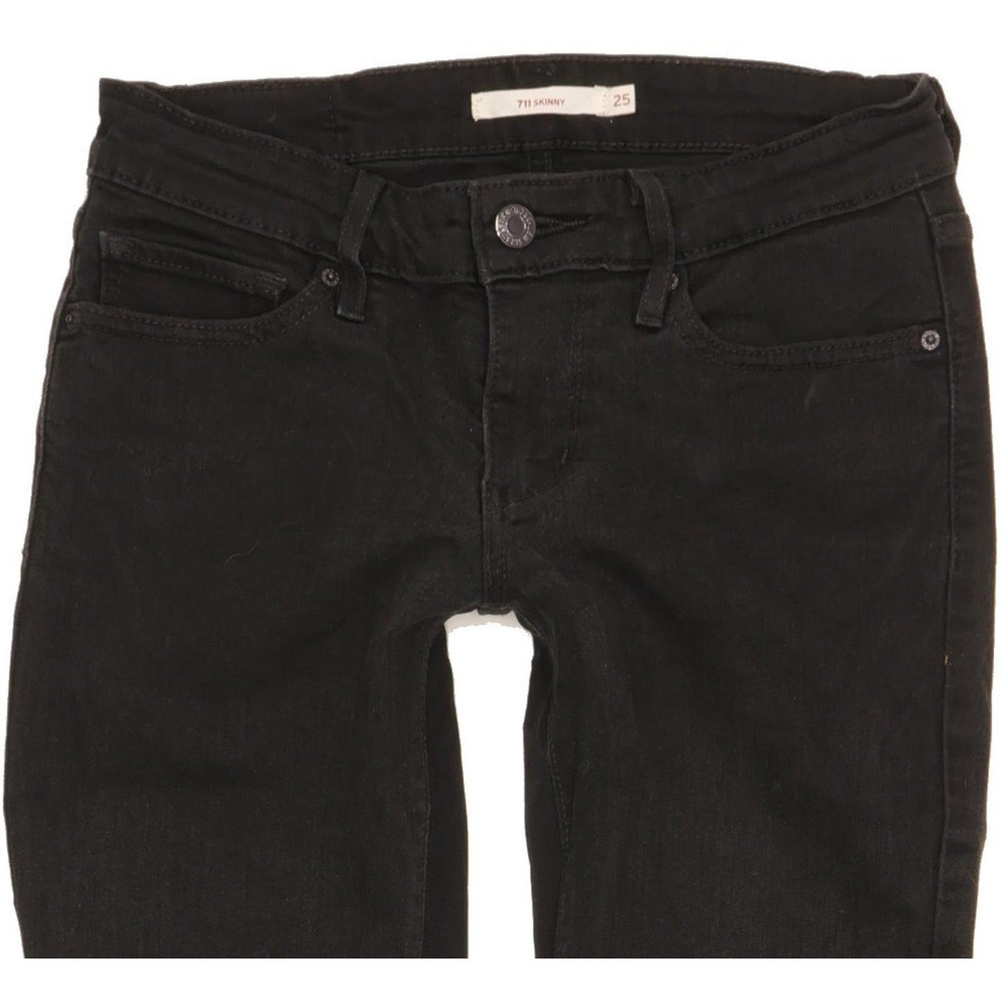 Levi's 711 Women Black Skinny Slim Stretch Jeans W25 L29