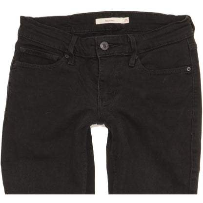 Levi's 711 Women Black Skinny Slim Stretch Jeans W25 L29