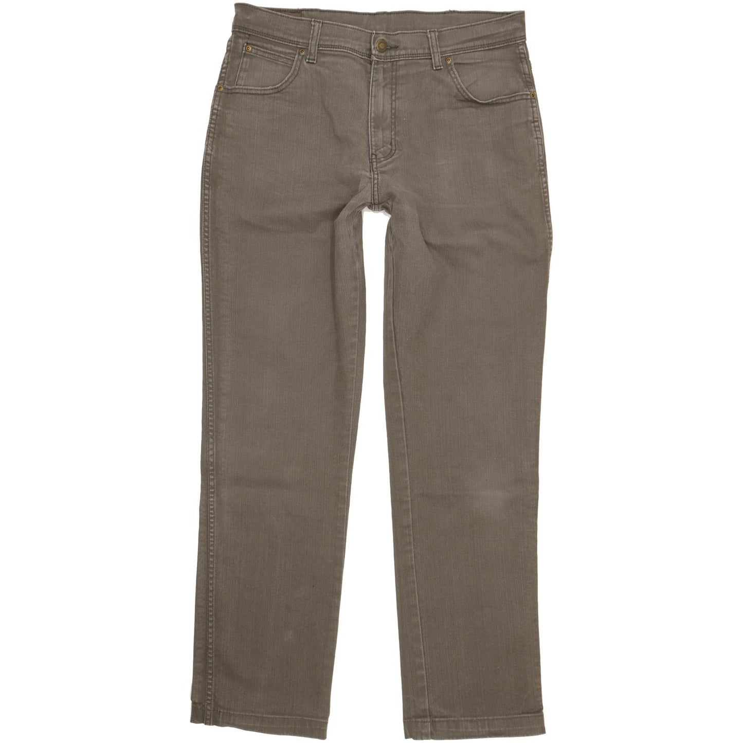 Wrangler Durable Quality Men Grey Straight Regular Stretch Jeans W34 L32