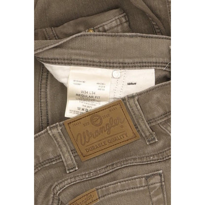 Wrangler Durable Quality Men Grey Straight Regular Stretch Jeans W34 L32