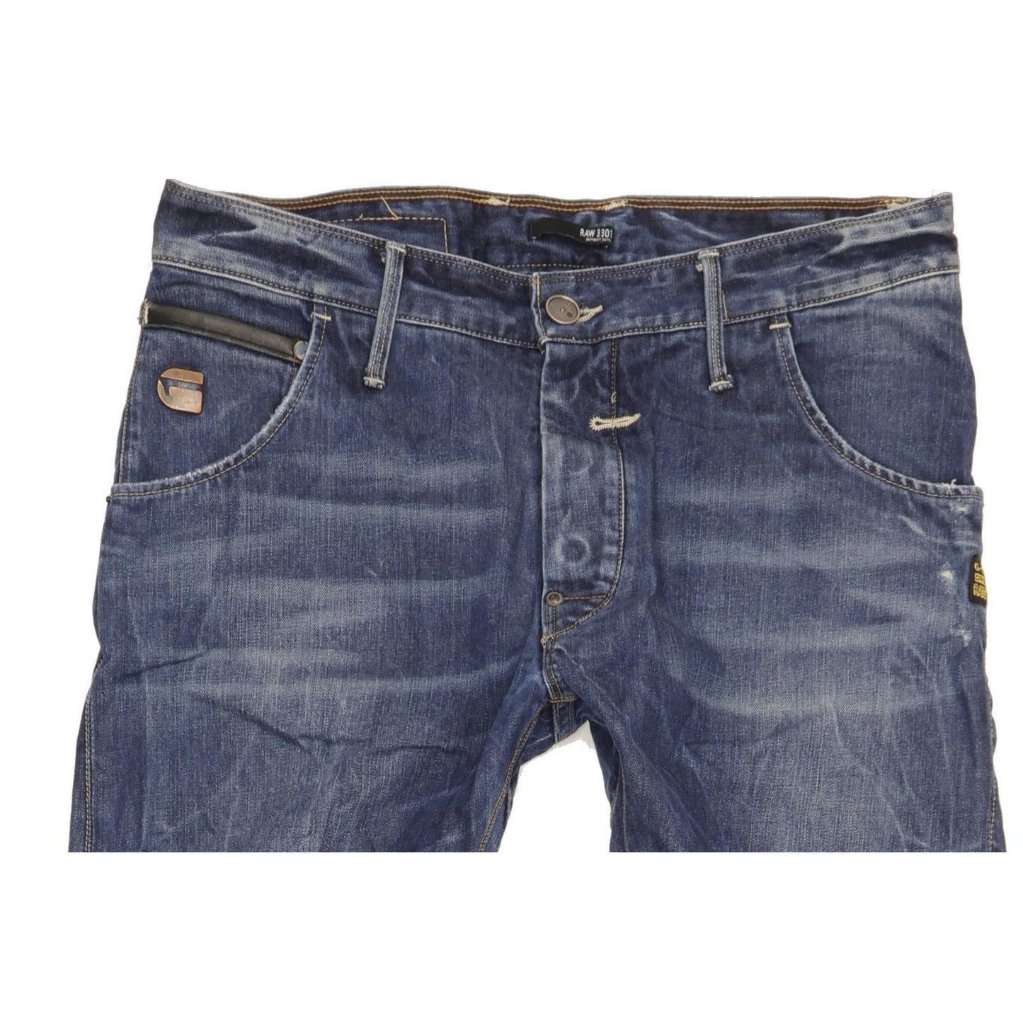 G-Star Riley Men Blue Tapered Loose Jeans W33 L32