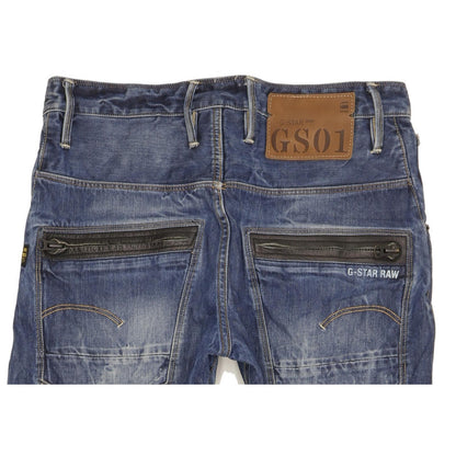 G-Star Riley Men Blue Tapered Loose Jeans W33 L32
