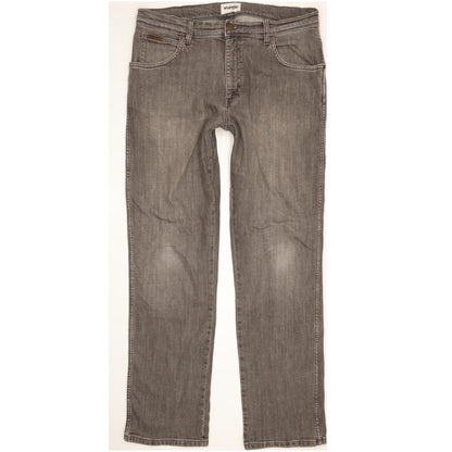 Wrangler Texas Men Grey Straight Regular Stretch Jeans W35 L32