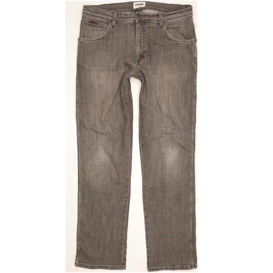 Wrangler Texas Men Grey Straight Regular Stretch Jeans W35 L32