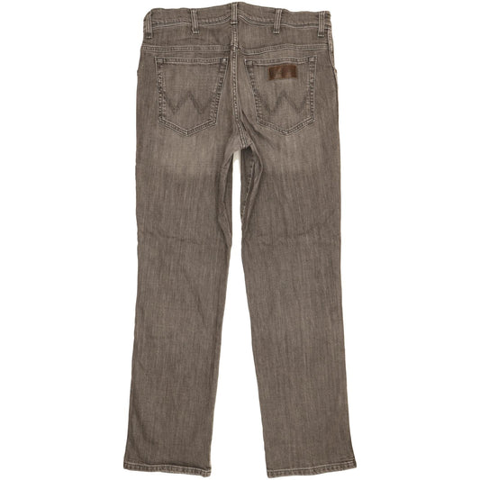 Wrangler Texas Men Grey Straight Regular Stretch Jeans W35 L32