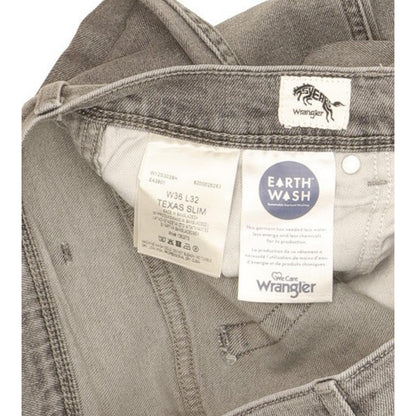 Wrangler Texas Men Grey Straight Regular Stretch Jeans W36 L32