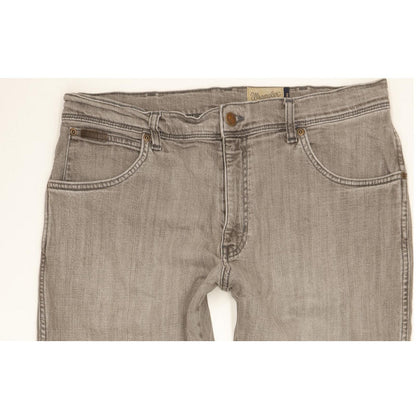Wrangler Texas Men Grey Straight Regular Stretch Jeans W36 L30