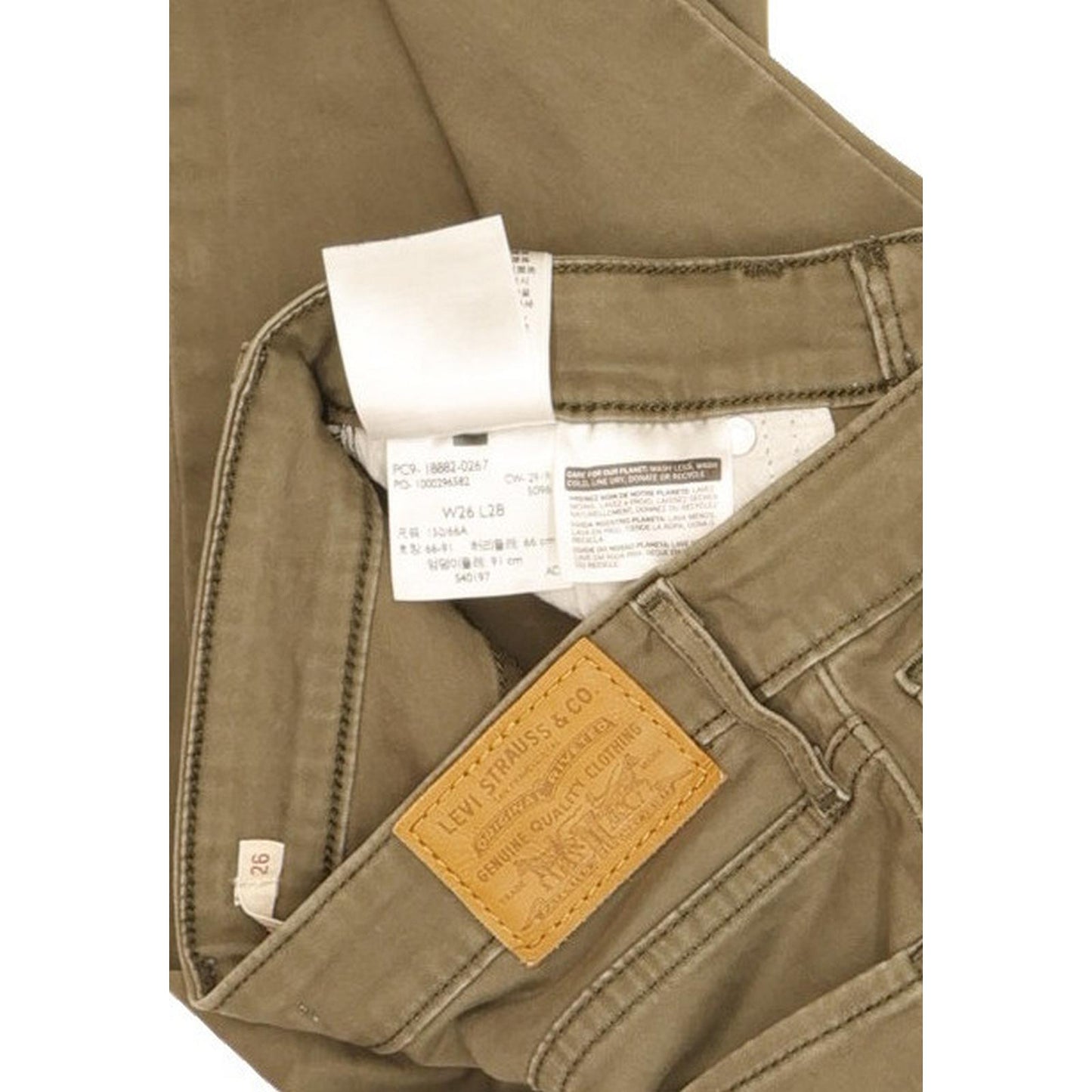 Levi's 721 Women Green Skinny Slim Stretch Jeans W26 L27