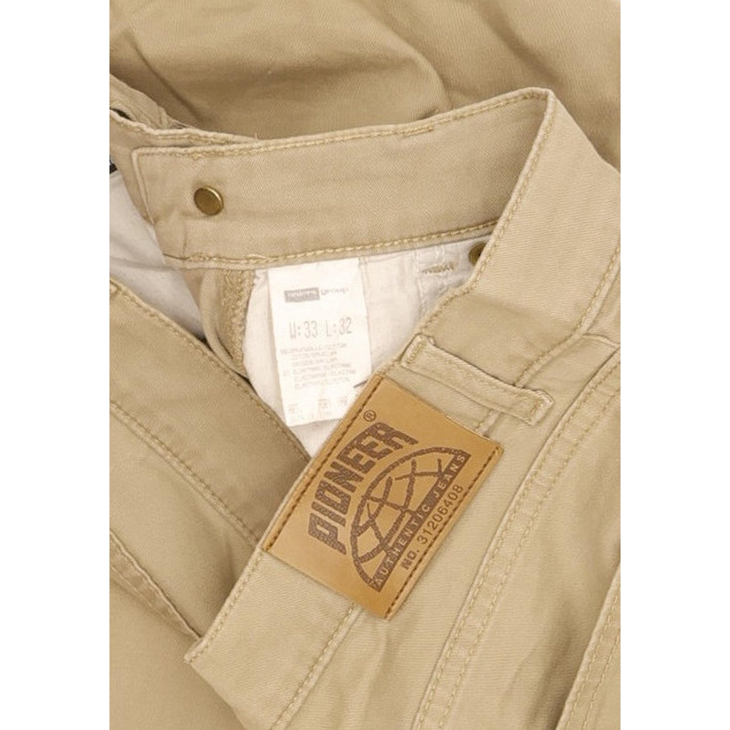 Pioneer Men Beige Straight Regular Stretch Jeans W33 L31