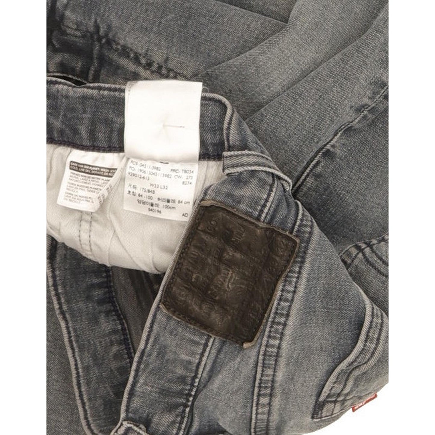 Levi's 511 Men Grey Straight Slim Stretch Jeans W33 L32
